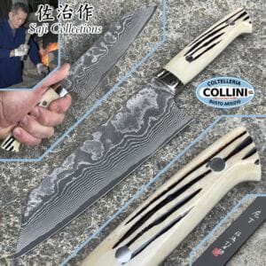 Takeshi Saji - Bunka Knife 180mm in deer horn - VG-10 32 layers - vegetable kitchen knife