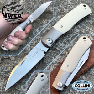Viper - Hug CG knife by Sacha Thiel - Titanium and G10 ivory - M390 steel - V5992GI - knife