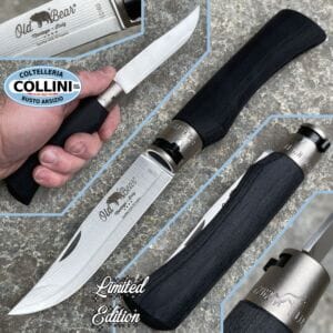 Antonini knives - Old Bear knife in SanMai VG10 a 67 layers - 23cm - multilayer black - Limited Edition