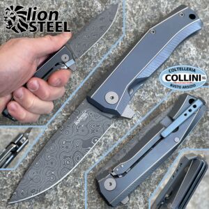 Lionsteel - Myto Damascus knife - Titanium Blue - MT01DBL - knife