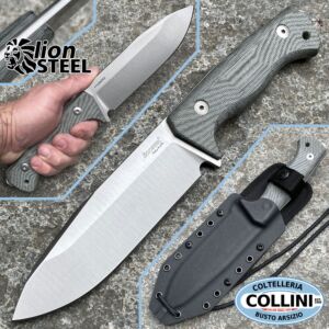 Lionsteel - T6 - Satin and Black Canvas Micarta - T6 CVB - knife