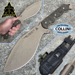 Tops - CUMA Tak-Ri 3.5 - Tactical Kukri - Green Canvas Micarta - Knife