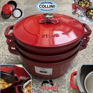 Staub - LA COCOTTE - Cookware Set - 3 pieces - 24cm - Enameled Cast Iron RED