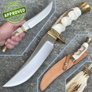 Jimmy Lile - 1989 Engraved Stag Skinner Model 2 - PRIVATE COLLECTION - handcrafted hunting knife