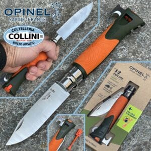 Opinel - No. 12 Explore Nature Bushcraft - Multipurpose Orange - Knife