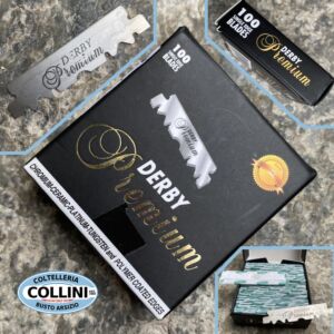 Derby - Premium black - 100 HALF stainless steel blades for Shavette - razor blade