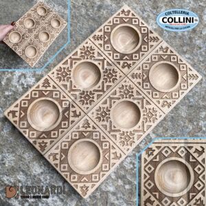 Made in Italy - Mold for 6 Ravioli in natural beech wood NORDIC - kitchen utensil for fresh pasta 
