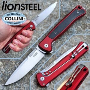 Lionsteel - Skinny Aluminium - Red & Stonewashed MagnaCut - SK01A RS - knife