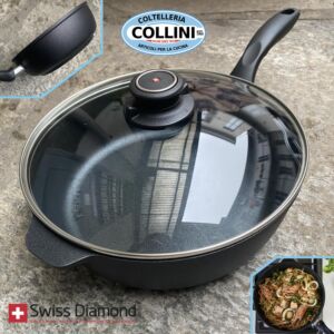 Swiss Diamond - Deep frying pan with 1 handle and lid - 24cm - 3.2lt. - induction