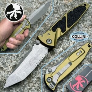 Microtech - Socom Elite - Manual Folding Knife - Tanto Apocalyptic Partial Serrated M390 OD Green - 161-11 - Knife