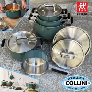 Zwilling - Stainless steel cookware set - PURE + 4 COVERS - Colour green