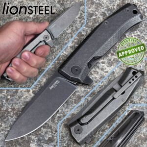 Lionsteel - Myto - MY01B BW - PVD Stonewashed M390 & Old Black Titanium - PRIVATE COLLECTION - knife