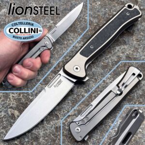 Lionsteel - Twain - Grey Titanium, Micarta & Satin CPM-MagnaCut - TW GY CVG - knife