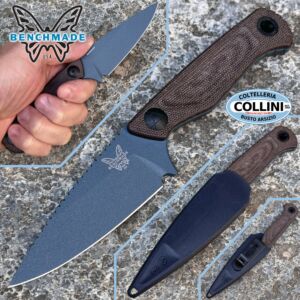 Benchmade - Dacian - 203BT-01 - Brown Canvas Micarta & Blue Titanium Cerakote CPM-MagnaCut - knife