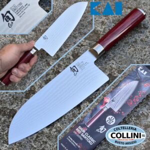 Kai Japan - Shun DM-0717RD - Wide Santoku Knife 190mm - Red Limited Edition - kitchen knives