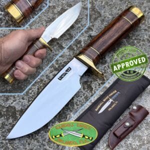 Randall Knives - Model 25-5 - Trapper 5” in Brass, Desert Ironwood and Leather - PRIVATE COLLECTION - knife