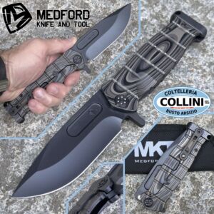 Medford Knife and Tools - USMC The Fighter Knife - S45VN - USMC-FF - DLC Multi G10 Lasered Titanium - Knife
