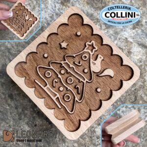 Made in Italy - Engraving stencil - Wooden tree stamp - Christmas