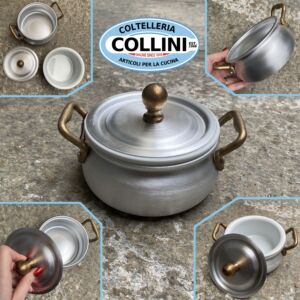 Made in Italy - Ligurian casserole with 2 handles and aluminium lid with ceramic bowl - 12cm - LE PICCOLE