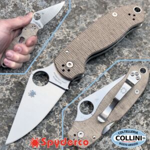 Spyderco - Para 3 Knife - Satin CPM-CruWear & Brown Canvas Micarta - C223MPCW - Knife