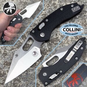 Microtech - Stitch RAM-LOK - Stonewashed Spearpoint Plain M390 & Black Fluted G10 - 169RL-10 - Manual Folding Knife