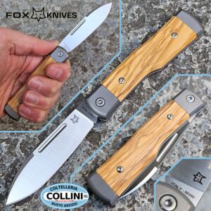 Fox - Gunstock Barlow - Satin M390, Titanium & Olive Wood - FX-558 OL - knife