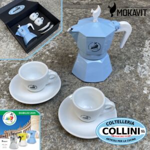 Mokavit - Jubilee Moka Set - 3-Cup Coffee Maker with 2 Cups - LIMITED EDITION