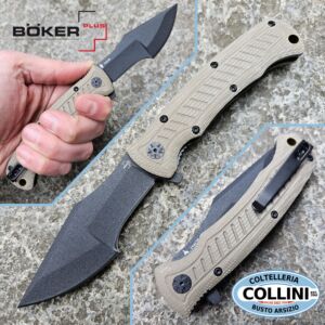 Boker Plus - Micro Tracker Folder by Dave Wenger - Black 154CM & Brown Micarta - 01BP0002 - knife