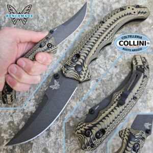Benchmade - 865BK-01 - Mini Bedlam Scimitar - Black Cerakote CPM-S90V & Black Coyote OD G10 - knife