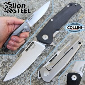 Lionsteel - Q4TTRO - Satin CPM-MagnaCut & Black G10 with Grey Titanium - Q4 GBK - knife