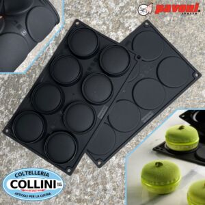 Pavoni - Silicone mould kit for mono portions - MACARON - 8+ 8 impressions