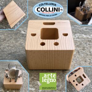 Artelegno - Empty square manicure tool box - Beech wood - 5 places