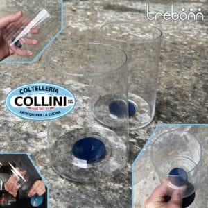Trebonn - SplitGlass Tumbler - Set of two white crystal wine/water glasses - Blue