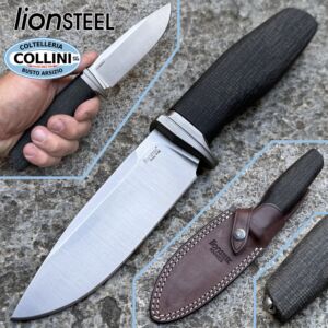 Lionsteel - Acha knife - Satin M390 & Black Burlap Micarta - AH BLB - coltello