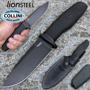 Lionsteel - Acha - PVD Stonewashed M390 & Black Burlap Micarta - AH B BLB - knife