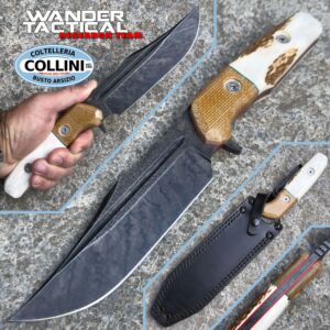 Wander Tactical - The Revenant - Limited One of a Kind - Marble D2 & Stag + Brown Micarta - handmade knife