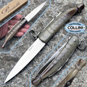 Piscitelli - Roman - Ring Lock Folding Knife - Polished Horn - 20cm - Handcrafted knife