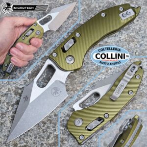 Microtech - Stitch RAM-LOK - Manual Folding Knife - Apocalyptic Spearpoint Plain M390 & Green Fluted Aluminum - 169RL-10 - Knife