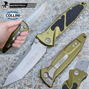 Microtech - Socom Elite - Manual Folding Knife - Tanto Apocalyptic Plain M390 & Green Aluminum - 160-10 - Coltello