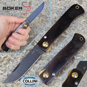 Boker Plus - Rusticus Medium All Black - Dark Stonewashed 420 & Ebony Wood - 01BP0042 - folding knife
