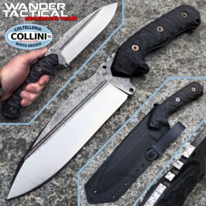 Wander Tactical - Smilodon Knife Dual Tone Custom Edition - D2 Steel - Raw Finish - Black Micarta - Handmade Knife