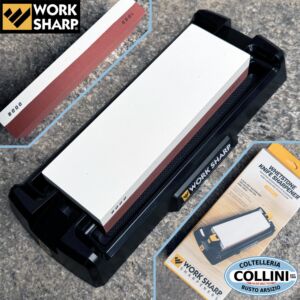 Work Sharp - 15°/17° Guided Whetstone 1000/6000 Knife Sharpener - WSBCHWHT-I - Sharpening Stone