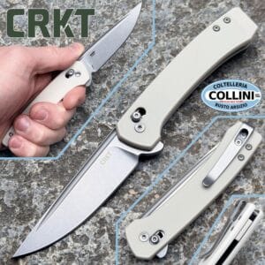 CRKT - Q Compact Knife - Stonewashed 14C28N & Grey GRN - 7075S - knife