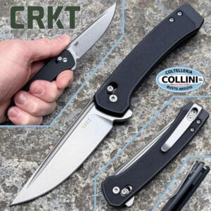 CRKT - Q Compact - Stonewashed 14C28N & Black GRN - 7075 - knife