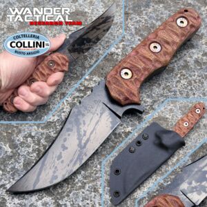 Wander Tactical - Lynx Persian knife - Clip point - Black Blood & Burgundy Micarta - custom knife