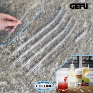 Gefu - FUTURE - Glass straws reusable set 4 pcs