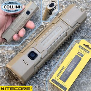 Nitecore - EDC07 Desert Tan - 1500 lumens and 132 meters - MCT LED flashlight with multiple color temperatures - USB-C rechargeable