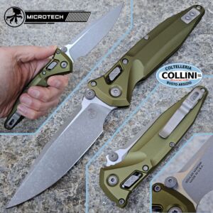 Microtech - Socom Delta RAM-LOK - Plain Apocalyptic M390MK & OD Green Aluminum - 159RL-10APOD - Knife