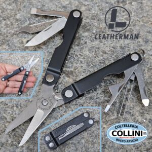 Leatherman - Micra Black - 10 Functions - 833179 - Multi-Purpose Keychain with Scissors