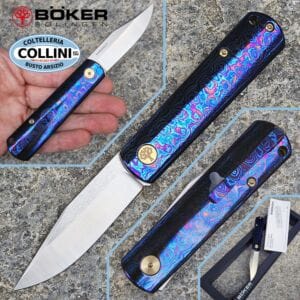 Boker - BRLW MokuTi Limited Edition - CPM-MagnaCut & Blue Violet MokuTi - 110674 - knife